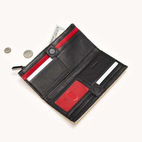 Hammitt 110 North Chapparral Raffia/Gunmetal Wallet