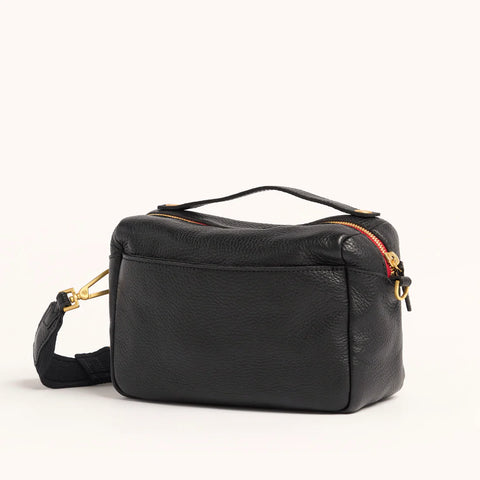 Hammitt Evan Crossbody Small Cargo Black/Brushed Gold Red Zip Crossbody