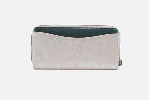 Hobo MAX Large Zip Around Continental Wallet - Silver