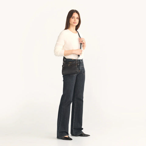 Hammitt Tony Signature Small Black/Gunmetal Crossbody