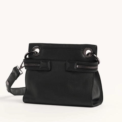 Hammitt Tony Signature Small Black/Gunmetal Crossbody