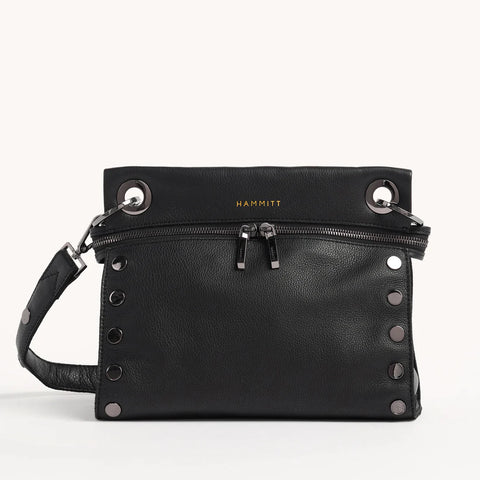 Hammitt Tony Signature Medium Black/Gunmetal Crossbody