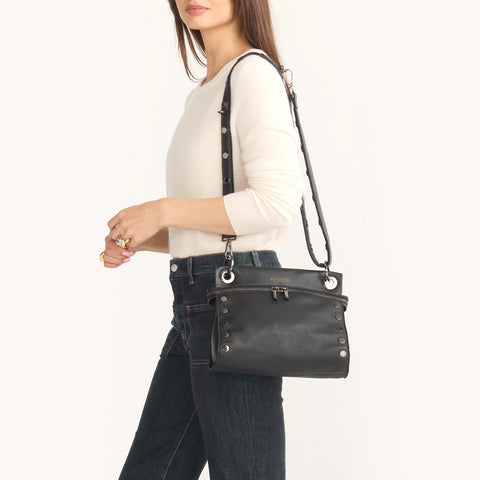 Hammitt Tony Signature Medium Black/Gunmetal Crossbody