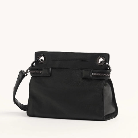 Hammitt Tony Signature Medium Black/Gunmetal Crossbody