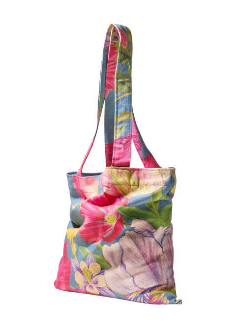 Powder Canvas Tote Bag - Floral Study Denim Blue