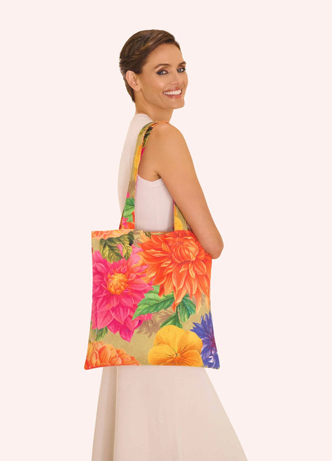 Powder Canvas Tote Bag - Bountiful Blooms