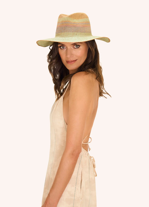 Powder Daphne Hat - Mint Green with Stripe