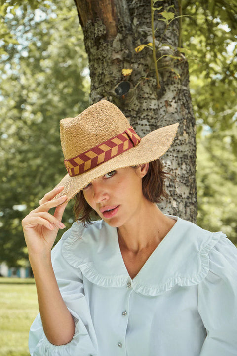 Powder Natasha Hat - Terracotta Chevron