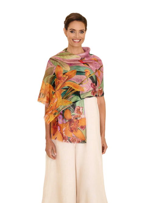 Powder Linen/Cotton Scarf - Botany Bliss Lavender