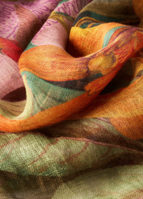Powder Linen/Cotton Scarf - Botany Bliss Lavender