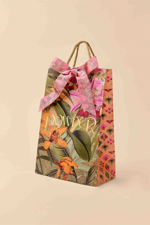 Powder Linen/Cotton Scarf - Oriental Crane