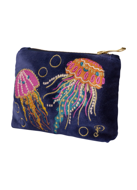 Powder Velvet Mini Pouch - Jolly Jellies Navy Blue