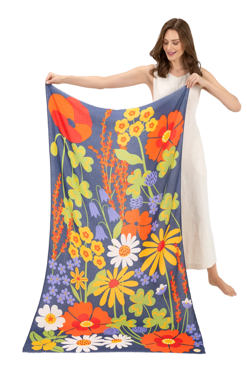 Powder Print Scarf - Nordic Meadow Blue