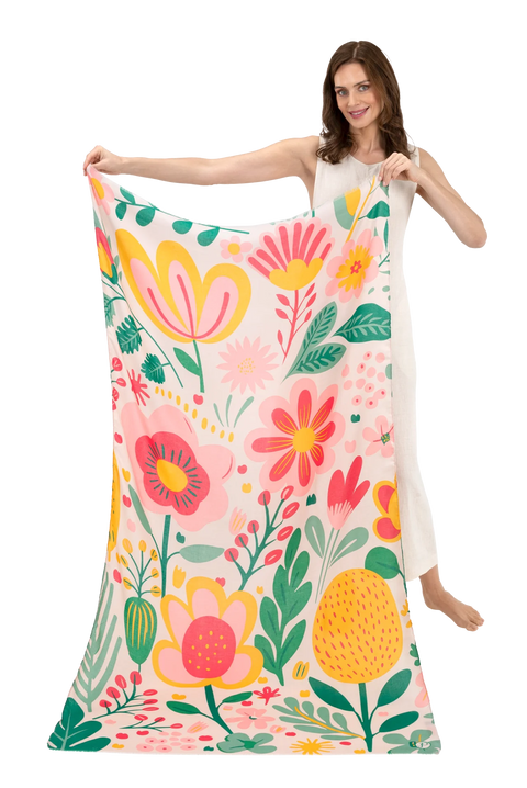 Powder Print Scarf - Pop Flower Posie Pink