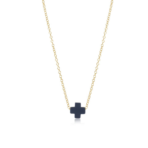 enewton 16" gold necklace - signature cross - navy