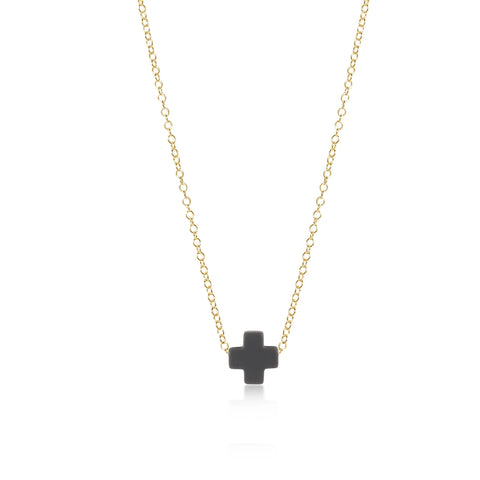 enewton 16" gold necklace - signature cross - charcoal