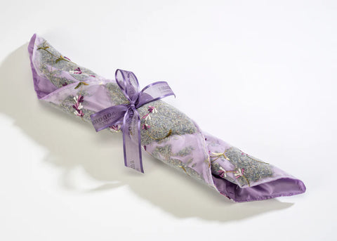 LAVENDER DRAWER LINER SACHET IN EMBROIDERED ORGANZA