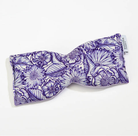 LAVENDER EYE PILLOW IN PURPLE BOUQUET SATIN