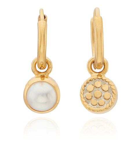 Anna Beck Pearl Charm Earrings - Gold