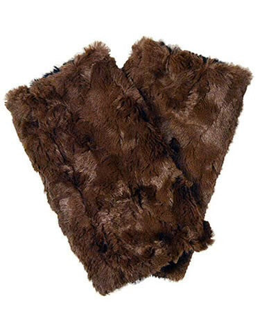 Pandemonium Fingerless Faux Fur Gloves Reversible  Multiple Color Combos Available