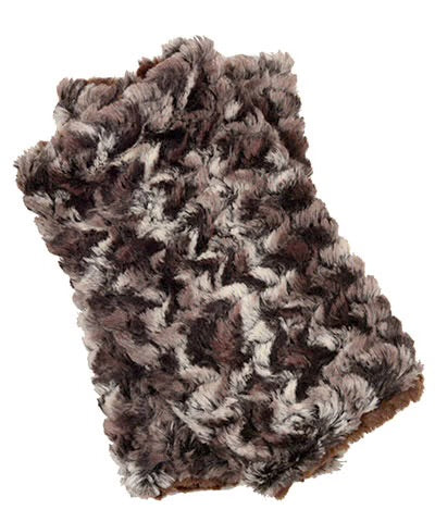 Pandemonium Fingerless Faux Fur Gloves Reversible  Multiple Color Combos Available