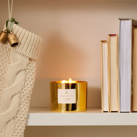 Thymes Frasier Fir Gold 3-Wick Candle