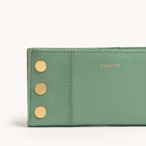 Hammitt 110 North Artichoke/Brushed Gold Leather Wallet