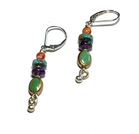 Riverstone Turquoise  Dangle Earring