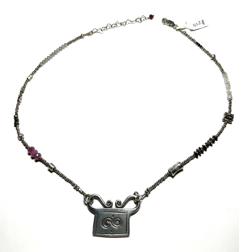 Riverstone Sterling Silver Infinity Spirit Lock Necklace