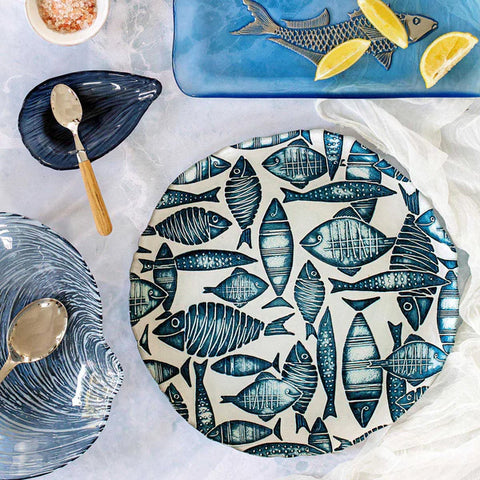 Vietri Isola Glass Round Platter