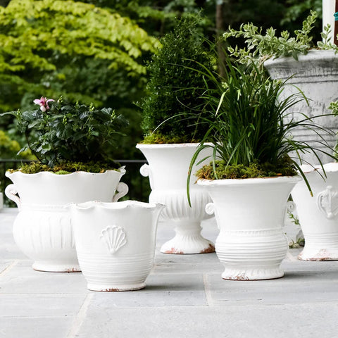 Vietri Rustic Garden White Medium Flair Planter