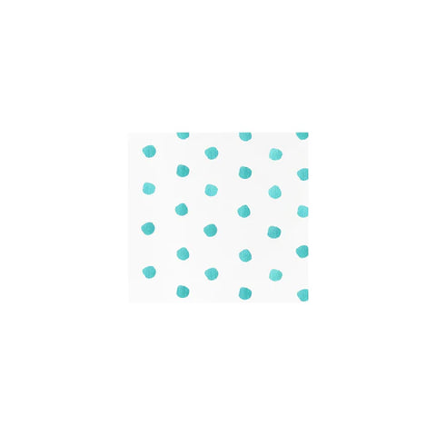 Vietri Papersoft Napkins Dot Aqua Cocktail Napkins (Pack Of 20)