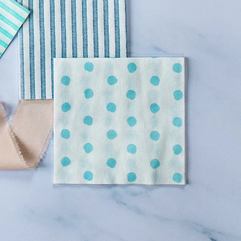 Vietri Papersoft Napkins Dot Aqua Cocktail Napkins (Pack Of 20)