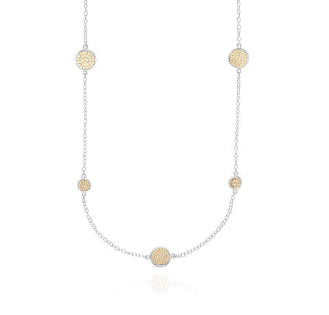 PRE SALE Anna Beck Classic Long Multi-Disc Station Necklace - Gold & Silver