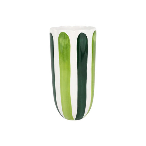 Vietri Viva Garden Green Tulip Tall Cachepot