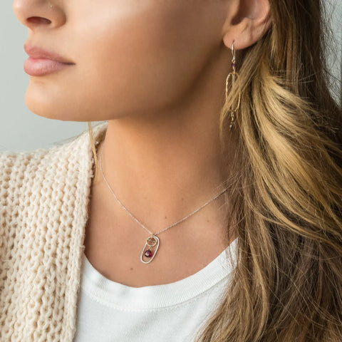 Laura J Garnet Embers Necklace
