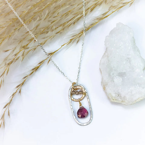 Laura J Garnet Embers Necklace