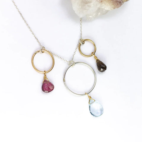 Laura J Aurora Gemstone Circlet Necklace