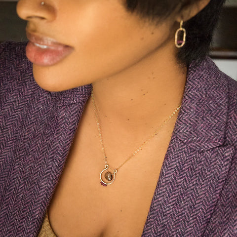 Laura J Smoky Sunset Necklace