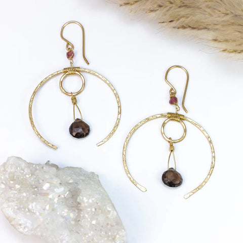 Laura J Smoky Sunset Statement Earrings