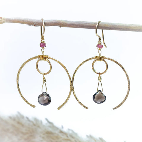 Laura J Smoky Sunset Statement Earrings