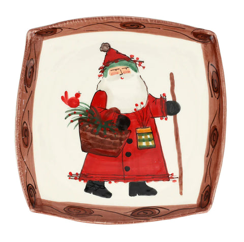 Vietri Old St. Nick Outdoorsman Square Platter