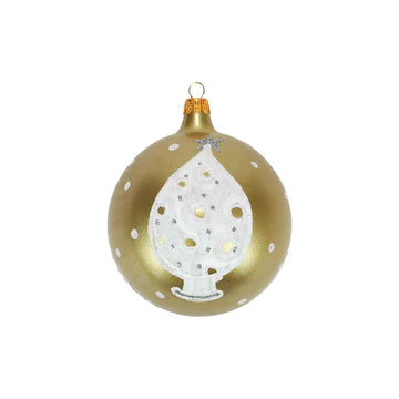 Vietri White & Gold Trees Ornament