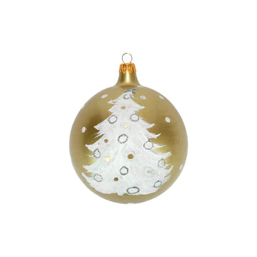 Vietri White & Gold Trees Ornament