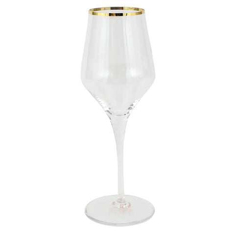 Vietri Contessa Gold Wine Glass
