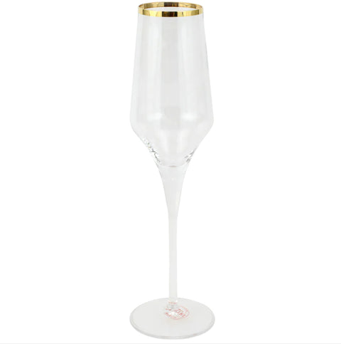 Vietri Contessa Gold Champagne Glass