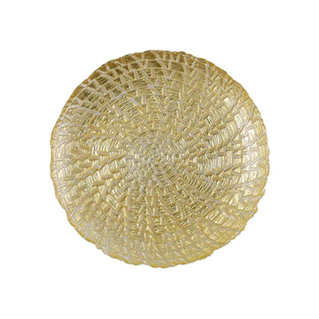 Vietri Rufolo Glass Gold Crocodile Salad Plate