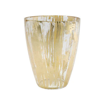 Vietri Rufolo Glass Gold Brushstroke Vase