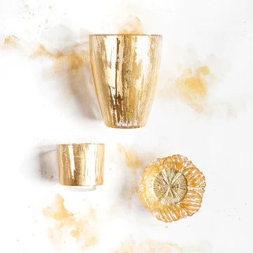 Vietri Rufolo Glass Gold Brushstroke Vase