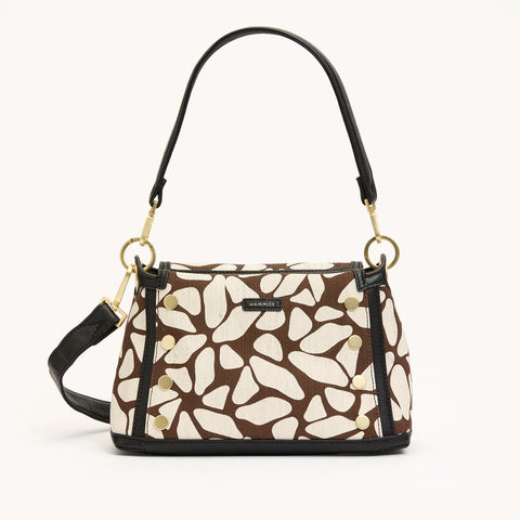 Hammitt Bryant Medium Giraffe/Brushed Gold Red Zip Crossbody/Shoulder Bag